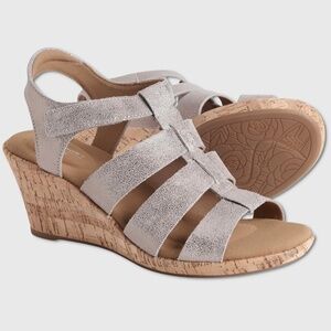 Rockport Briah‎ Gladiator Wedge Sandals - NEW Womens Size 7.5 Wide - #46444-CL2